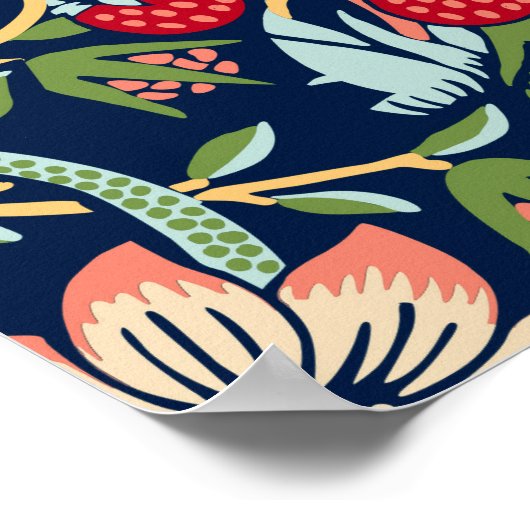 William Morris Strawberry Thief Poster (Ecke)