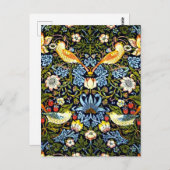 William Morris, Strawberry Thief, Postkarte (Vorne/Hinten)