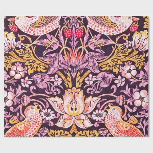 William Morris Strawberry Thief Purple Version Geschenkpapier (Flach)