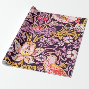 William Morris Strawberry Thief Purple Version Geschenkpapier