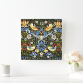 William Morris - Strawberry Thief Quadratische Wanduhr (Zuhause)