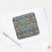 William Morris - Strawberry Thief Quadratischer Aufkleber (Umschlag)