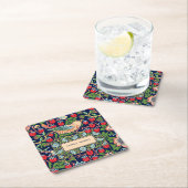 William Morris Strawberry Thief Rechteckiger Pappuntersetzer (Vor Ort)