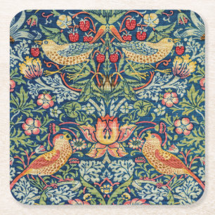 William Morris - Strawberry Thief Rechteckiger Pappuntersetzer