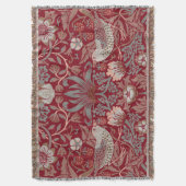 William Morris Strawberry Thief Rot Decke (Vorderseite Vertikal)
