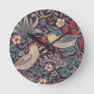 William Morris Strawberry Thief Runde Uhr