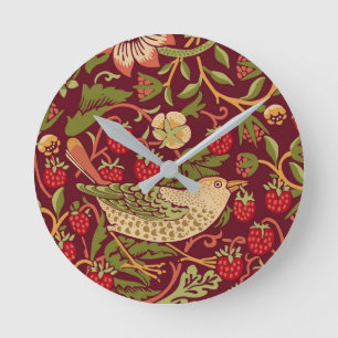 William Morris Strawberry Thief Runde Uhr