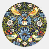 William Morris, Strawberry Thief Runder Aufkleber (Vorderseite)