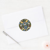 William Morris, Strawberry Thief Runder Aufkleber (Umschlag)