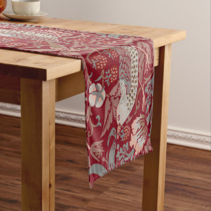 William Morris Strawberry Thief Satin Ribbon Kurz Kurzer Tischläufer