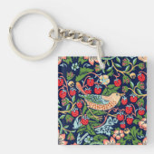 William Morris Strawberry Thief Schlüsselanhänger (Vorderseite)
