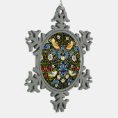 William Morris, Strawberry Thief Schneeflocken Zinn-Ornament (Links)