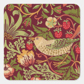 William Morris Strawberry Thief Square Sticker (Vorderseite)