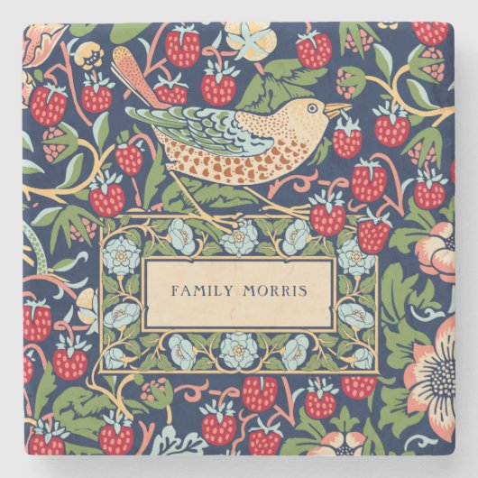 William Morris Strawberry Thief Steinuntersetzer (Vorderseite)