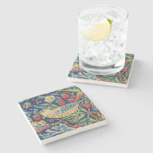 William Morris - Strawberry Thief Steinuntersetzer (Seitenansicht)