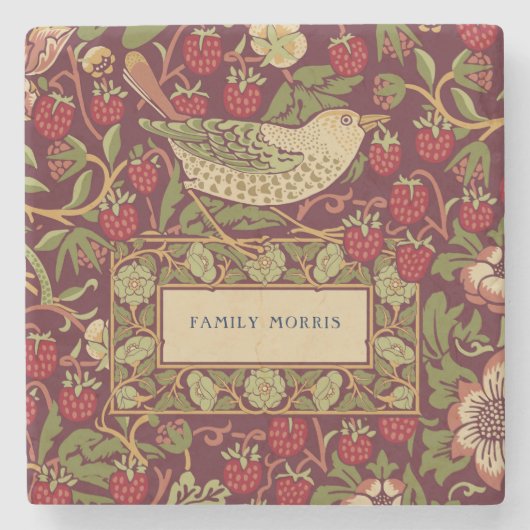 William Morris Strawberry Thief Stone Untersetzer (Vorderseite)