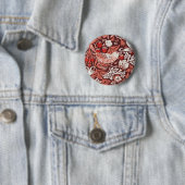 William Morris Strawberry Thief Terrakotta-Vogel Button (Beispiel)