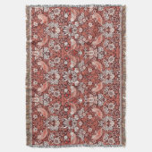 William Morris Strawberry Thief Terrakotta-Vogel Decke (Vorderseite Vertikal)