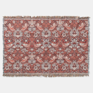 William Morris Strawberry Thief Terrakotta-Vogel Decke