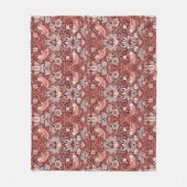William Morris Strawberry Thief Terrakotta-Vogel Fleecedecke (Vorderseite)