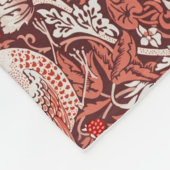 William Morris Strawberry Thief Terrakotta-Vogel Fleecedecke (Ecke)