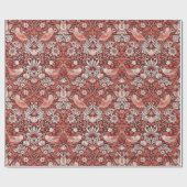 William Morris Strawberry Thief Terrakotta-Vogel Geschenkpapier (Flach)