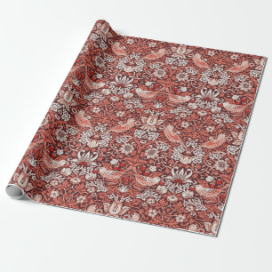 William Morris Strawberry Thief Terrakotta-Vogel Geschenkpapier