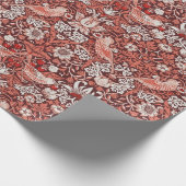 William Morris Strawberry Thief Terrakotta-Vogel Geschenkpapier (Ecke)