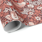 William Morris Strawberry Thief Terrakotta-Vogel Geschenkpapier (Rolleneckpunkt)