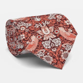 William Morris Strawberry Thief Terrakotta-Vogel Krawatte (Gerollt)