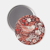 William Morris Strawberry Thief Terrakotta-Vogel Magnet (Vorderseite/Rückseite)