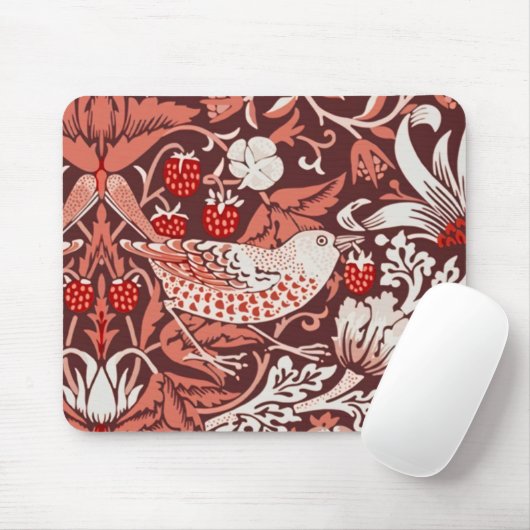William Morris Strawberry Thief Terrakotta-Vogel Mousepad (Mit Mouse)