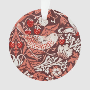 William Morris Strawberry Thief Terrakotta-Vogel Ornament