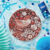 William Morris Strawberry Thief Terrakotta-Vogel Pappteller (Party)