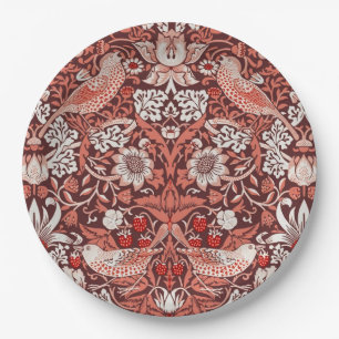 William Morris Strawberry Thief Terrakotta-Vogel Pappteller