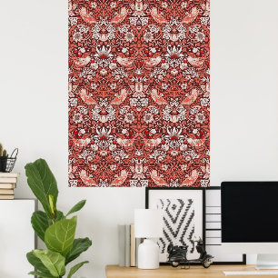 William Morris Strawberry Thief Terrakotta-Vogel Poster