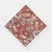William Morris Strawberry Thief Terrakotta-Vogel Serviette (Ecke)