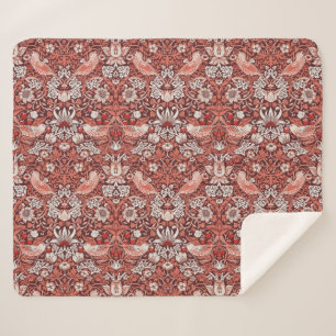 William Morris Strawberry Thief Terrakotta-Vogel Sherpadecke