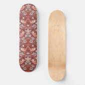 William Morris Strawberry Thief Terrakotta-Vogel Skateboard (Vorderseite)