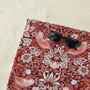 William Morris Strawberry Thief Terrakotta-Vogel Strandtuch