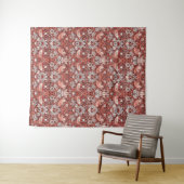 William Morris Strawberry Thief Terrakotta-Vogel Wandteppich (Beispiel (Horizontal))