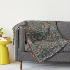 William Morris: Strawberry Thief Throw Blanket Decke