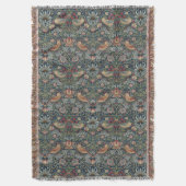 William Morris: Strawberry Thief Throw Blanket Decke (Vorderseite Vertikal)