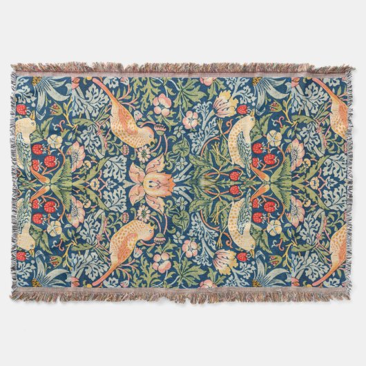 William Morris Strawberry Thief Throw Decke (Vorderseite)