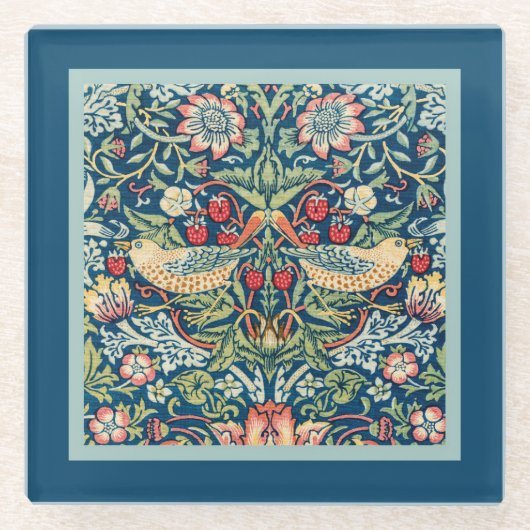 William Morris Strawberry Thief Throw Kissen Glasuntersetzer (Vorderseite)