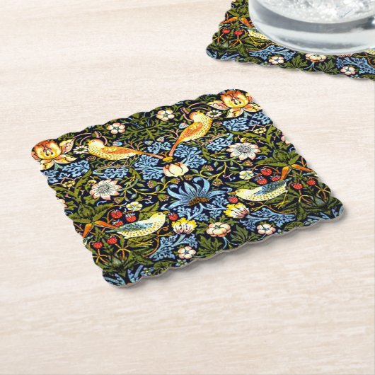 William Morris - Strawberry Thief, Untersetzer (angewinkelt)