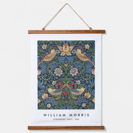 William Morris Strawberry Thief Wandteppich Mit Holzrahmen (Vorderseite)