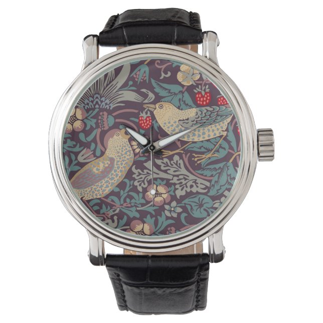 William Morris Strawberry Thief Watch Armbanduhr (Vorderseite)