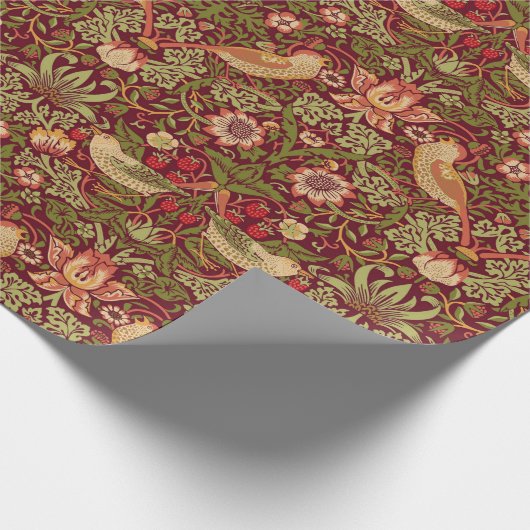William Morris Strawberry Thief Wrapping Paper Geschenkpapier (Ecke)