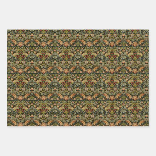 William Morris: Strawberry Thief Wrapping Paper Geschenkpapier Set (Vorderseite 3)